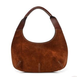 Salvatore Ferragamo Rich Brown Suede Hobo Bag